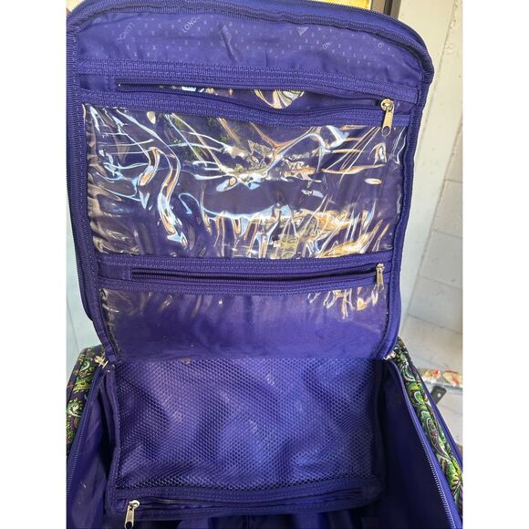 London Fog Mayfair Purple Paisley Underseat Carry on luggage 15” - Picture 10 of 16